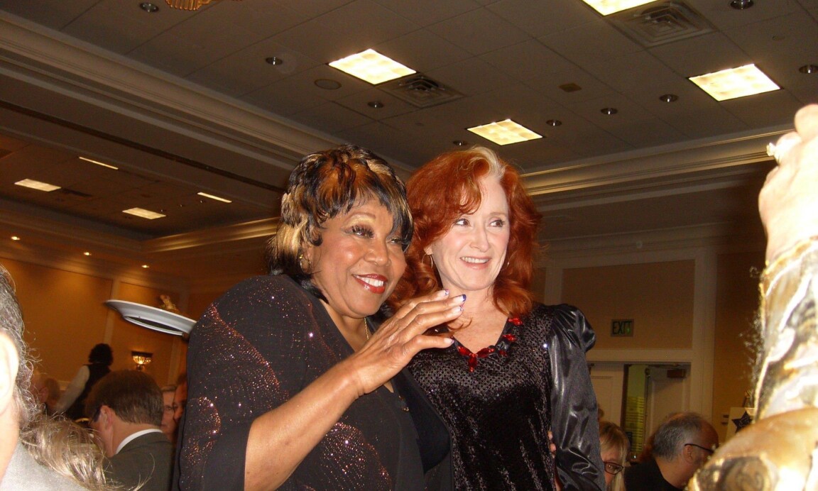 Denise LaSalle (1934–2018) and Bonnie in 2010 at the Blues Hall of Fame event in Memphis.
